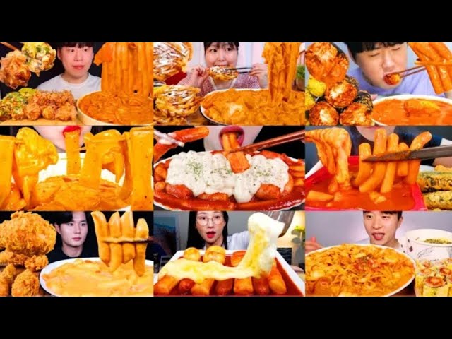 THE BEST OF KOREAN RICE CAKE MUKBANG COMPILATION 💯 DELICIOUS SATISFYING SPICY AND CHEESY TTEOKBBOKI