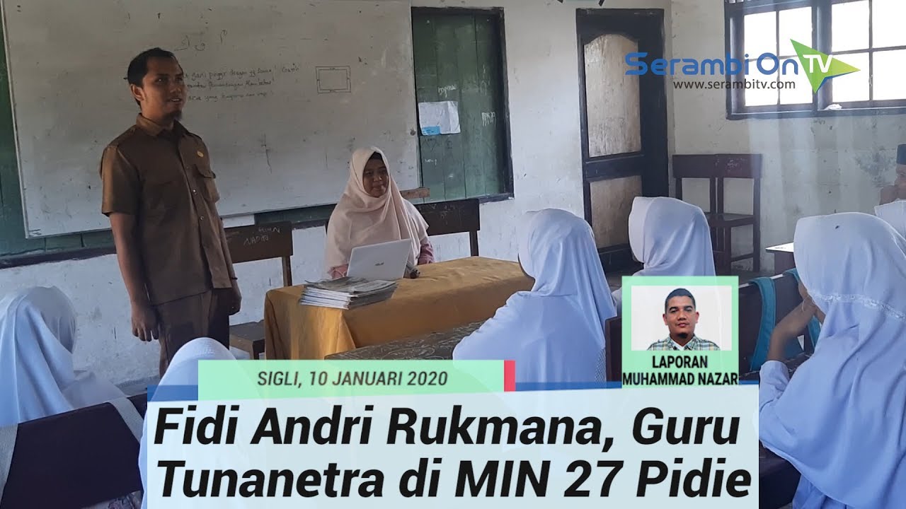 Fidi Andri Rukmana Guru Tunanetra MIN 27 Pidie, Mengajar Pakai Laptop ...