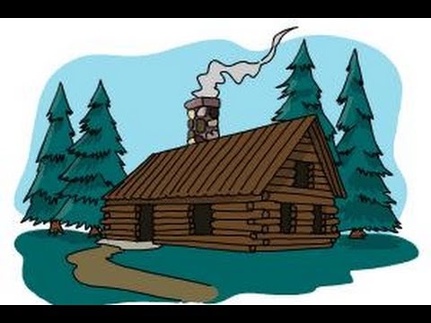 How to draw a log cabin - YouTube