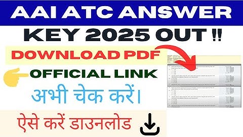 AAI ATC Answer Key 2025 OUT 🛑|| How to check AAI ATC Answer Key 2025 #aaiatcanswerkey2025