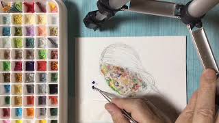 D.I.Y.刺繍糸水彩画風かぐや姫 How to make a picture like watercolor paintings!