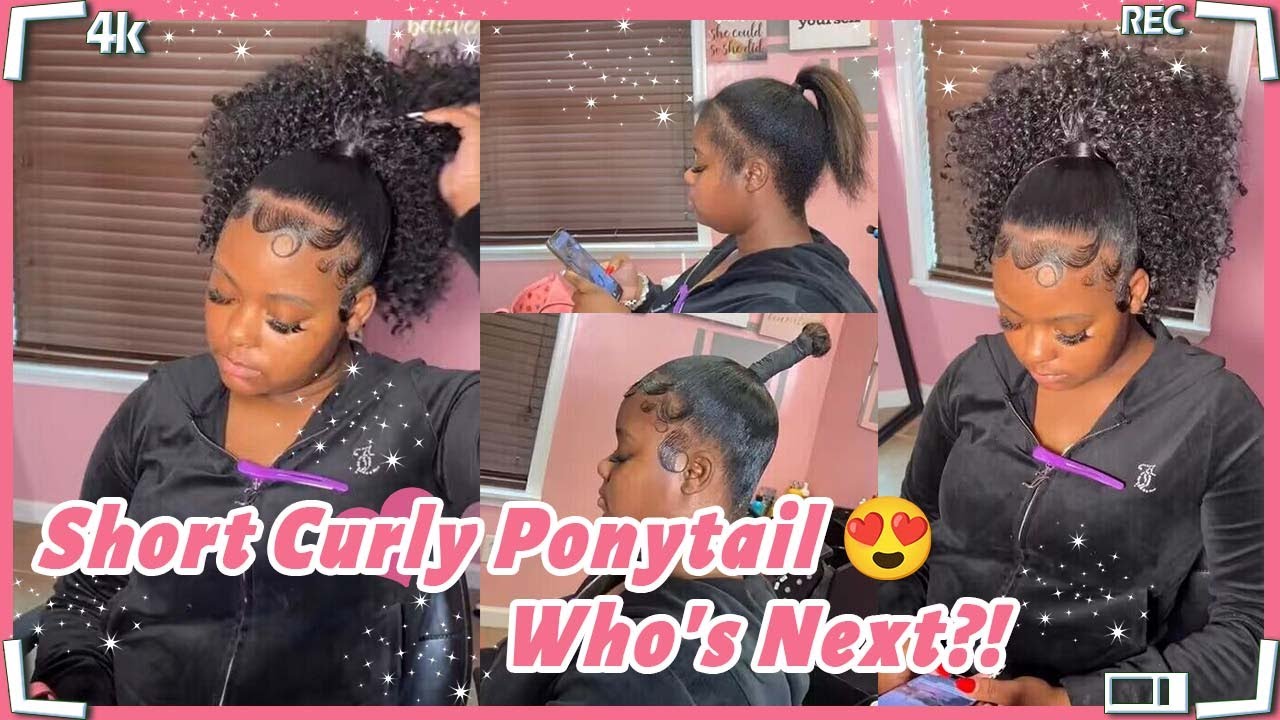 15 Eye-Catching Ways to Style Curly and Wavy Ponytails - Curly Craze | Low ponytail  hairstyles, Black bridesmaids hairstyles, Natural wedding hairstyles