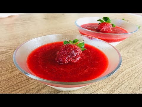 მარწყვის დესერტი \'პანაკოტა\' / Strawberry Panna Cotta Recipe