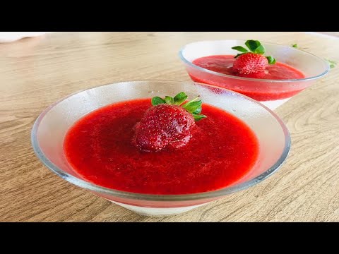 მარწყვის დესერტი \"პანაკოტა\" / Strawberry Panna Cotta Recipe