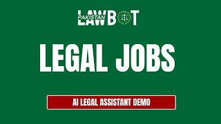 Pakistan Law Bot – Legal Jobs Portal Demo | Find &amp; Post Law Jobs Easily
