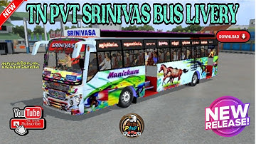 🎀🎀NEW TN PVT SRINIVASA BUS LIVERY RELEASE......😍😎 || SNB BUS MOD #gaming #newlivery #bussid #bus
