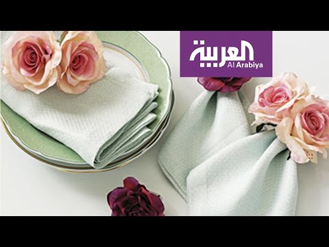 صباح العربية أجمل أشكال مناديل مائدة الطعام