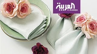 صباح العربية : أجمل أشكال مناديل مائدة الطعام