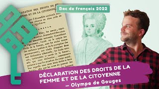 La Déclaration des droits de la femme d'Olympe de Gouges : autrice, résumé, analyse bac de français