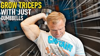 4 Exercises For HUGE TRICEPS (Dumbbell Only Workout)