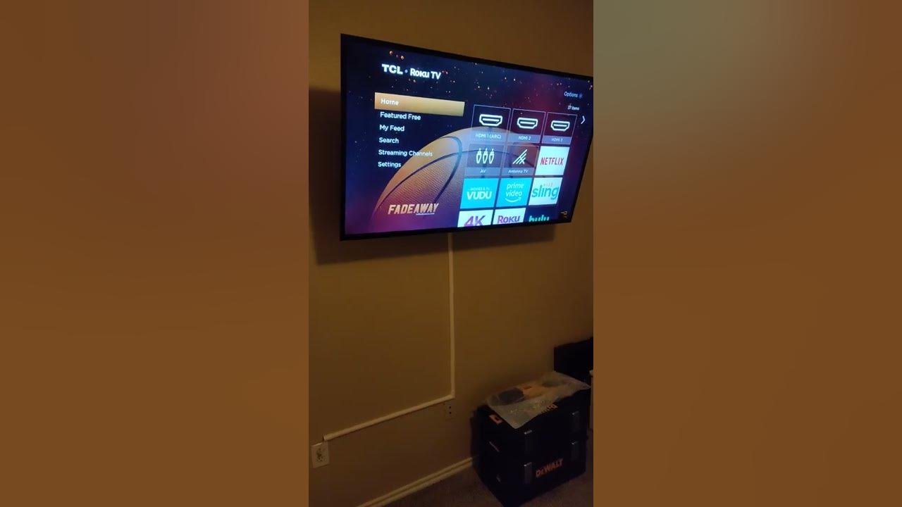 Wall Mount For 55 Inch Tcl Roku Tv 55 Inch TCL Roku Tv On Full Motion Wall Mount Wire Covers #65 - YouTube