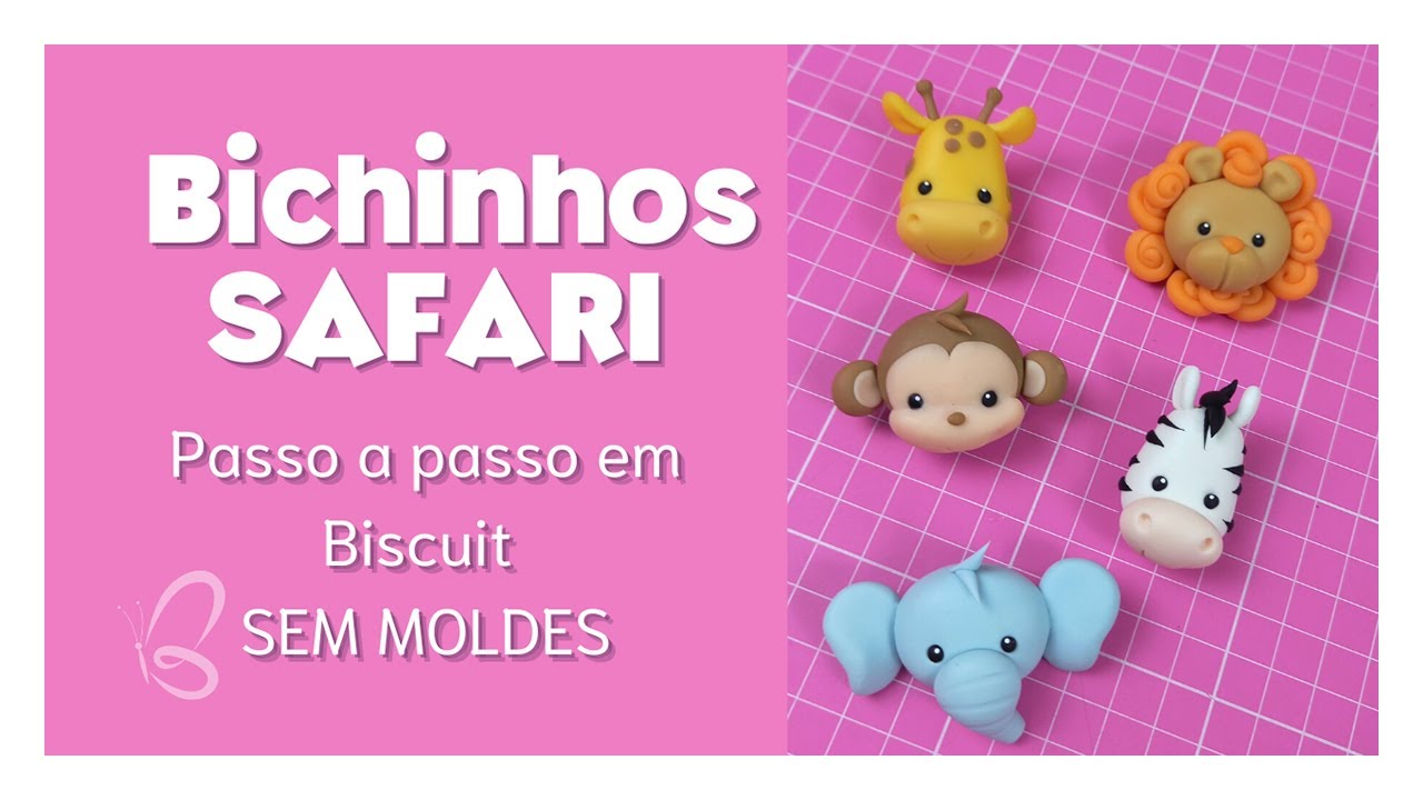 Apliques de Biscuit SAFARI - MUITO FÁCIL - Sah Passa o passo