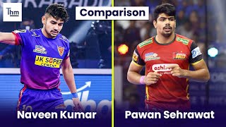 Naveen Kumar vs Pawan Sehrawat Comparison Last 3 PKL Season shorts prokabaddi ytshorts
