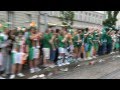 Overcrowded tram of Irish and Croatian fans going to the match in Poznań, Euro 2012 (10.06.2012)