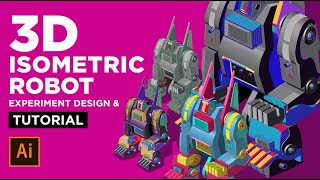 Isometric vector robot illustration