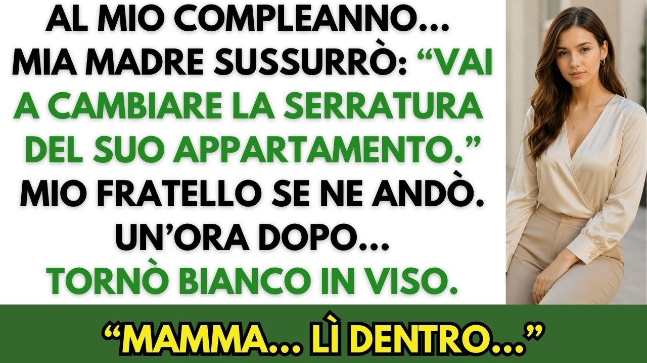 Al mio compleanno, mentre tutti ridevano, mia madre ordinò a mio fratello di andare a cambiare la serratura di casa mia. Lui si alzò e uscì senza fare domande. Io restai con il calice in mano, il...