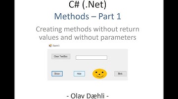 C# – Methods part 1 – Simple methods without return values and without parameters
