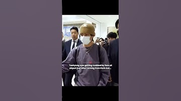 Taehyung help a fan at airport, pls bring purple ribbon back 🤧🥺#bts #v #taehyung #taekookzone