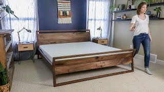 How To Make A Kingsize Bed Frame Mid Century Modern Sleigh Do It Yourself Diy 2019 You Mid Century Modern Sleigh Bed, King Size Sleigh Bed Woodworking Plans