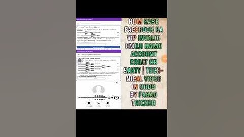 Vip invalid emoji name wala Facebook aacount bana skty hain| technical video in urdu by fahad trickr