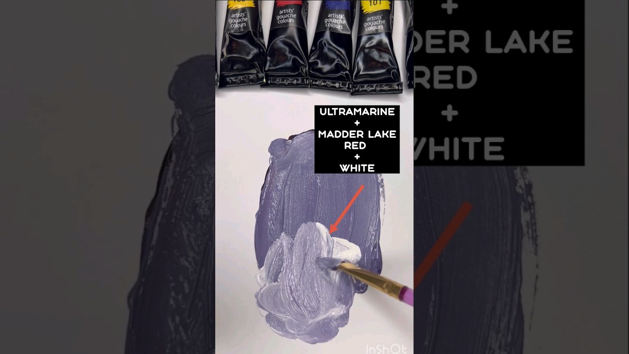 Смешиваю краски ФИОЛЕТОВЫЙ #colormixing #violet #gouache #shorts #artvideo