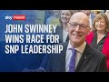 John swinney wins snp leadership contest and is set to become scottish first minister