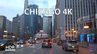 Chicago Spring Sunset Drive 🎵 / 4K60 HDR / Relaxing Lofi Beats
