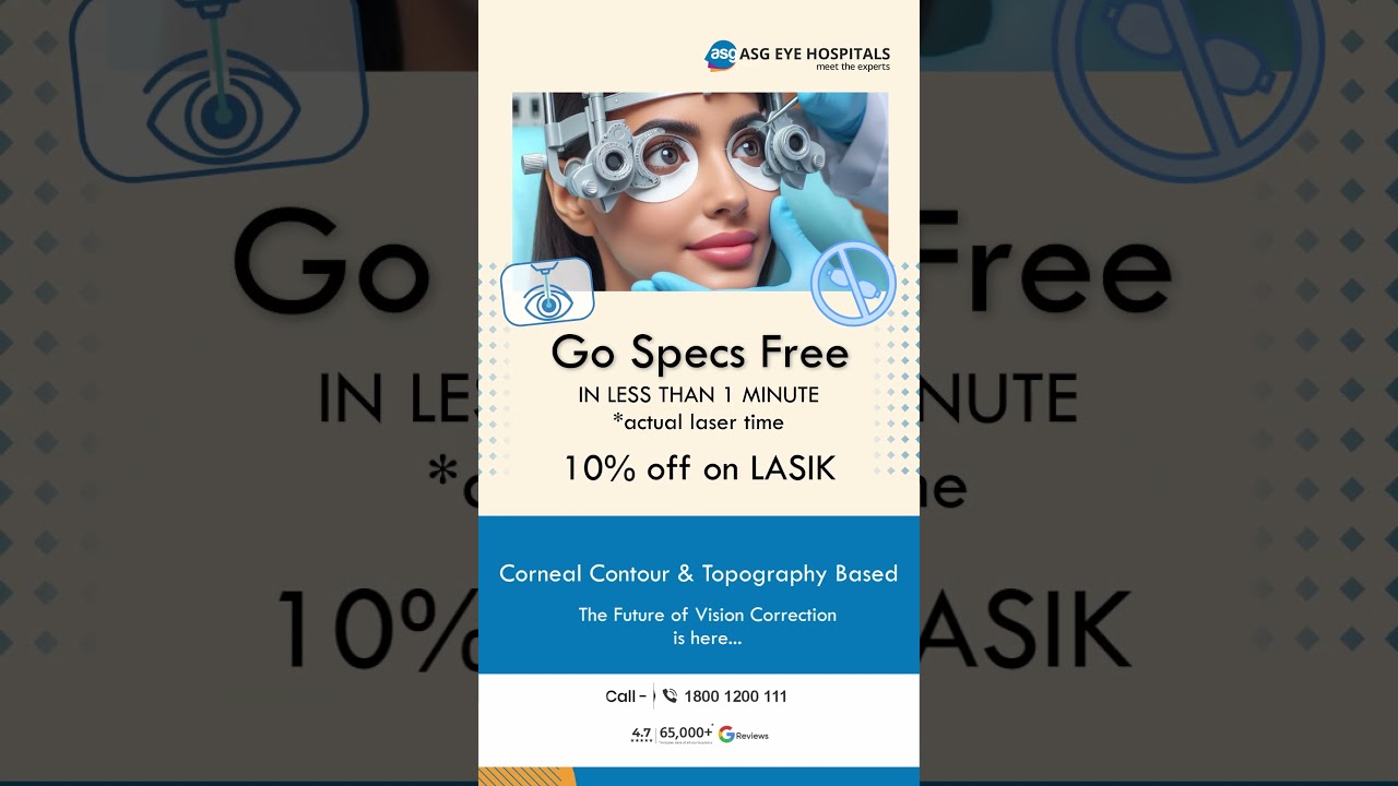 Go Specs-Free in Less Than 1 Minute with ASG Eye Hospital | Lasik Eye Surgery | Eye Care services