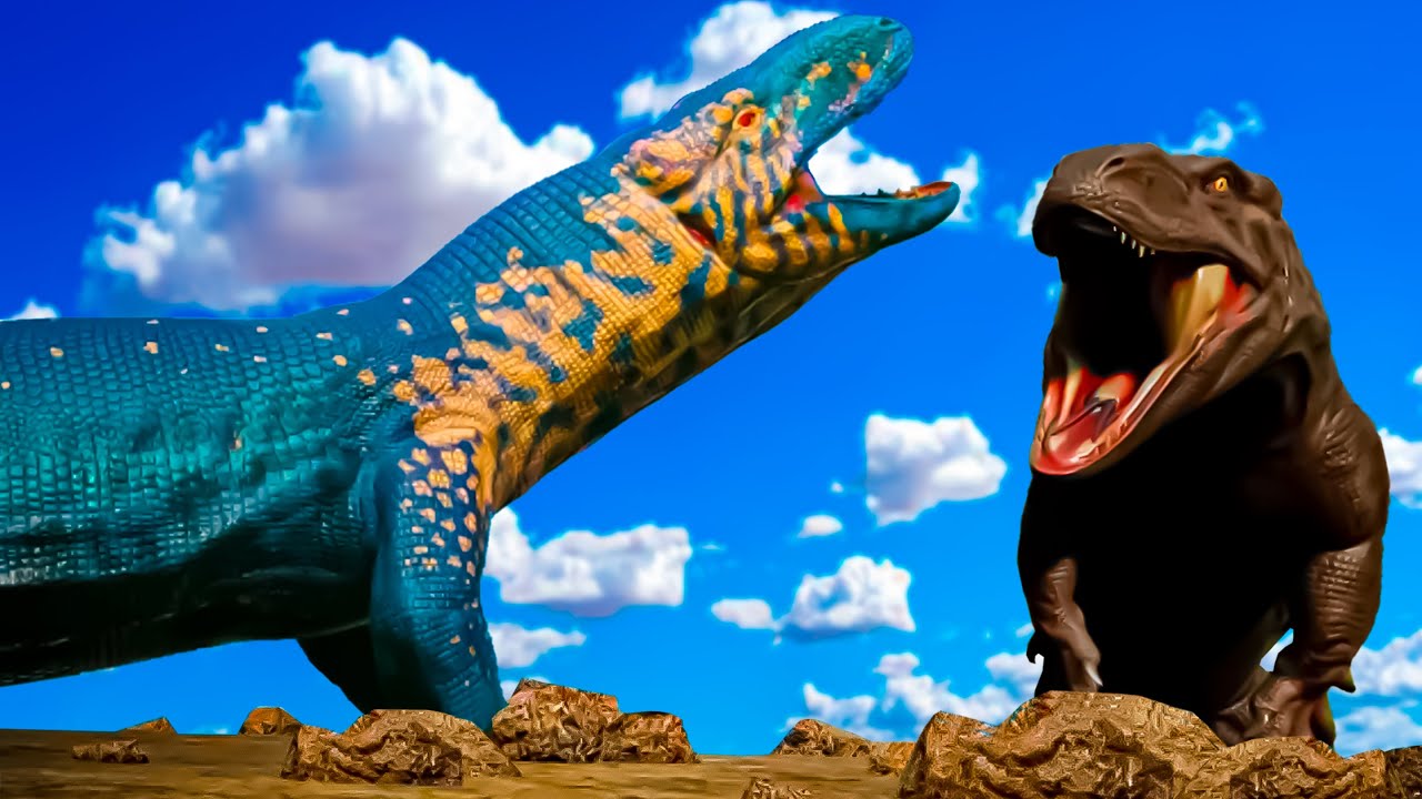 A Megalania Blue Jogou Seu Filho Para ser Devorado Pelo Monstro do Lago Ness!! Path of titans FILME