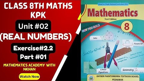 Chapter 2 Real Numbers Class 8 Exe(2.2) Part 1