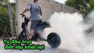 tú fuho đốt lốp phá xe chiếc xe điện độ mấy chục triệu của ân siêu nhân | Tú Nguyễn Vlogs