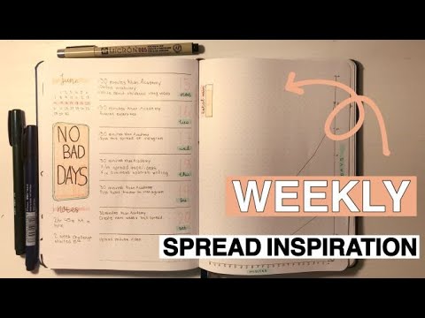 Weekly SPREAD Inspiration For YOUR Bullet Journal // Different Layouts, Quotes, Etc...