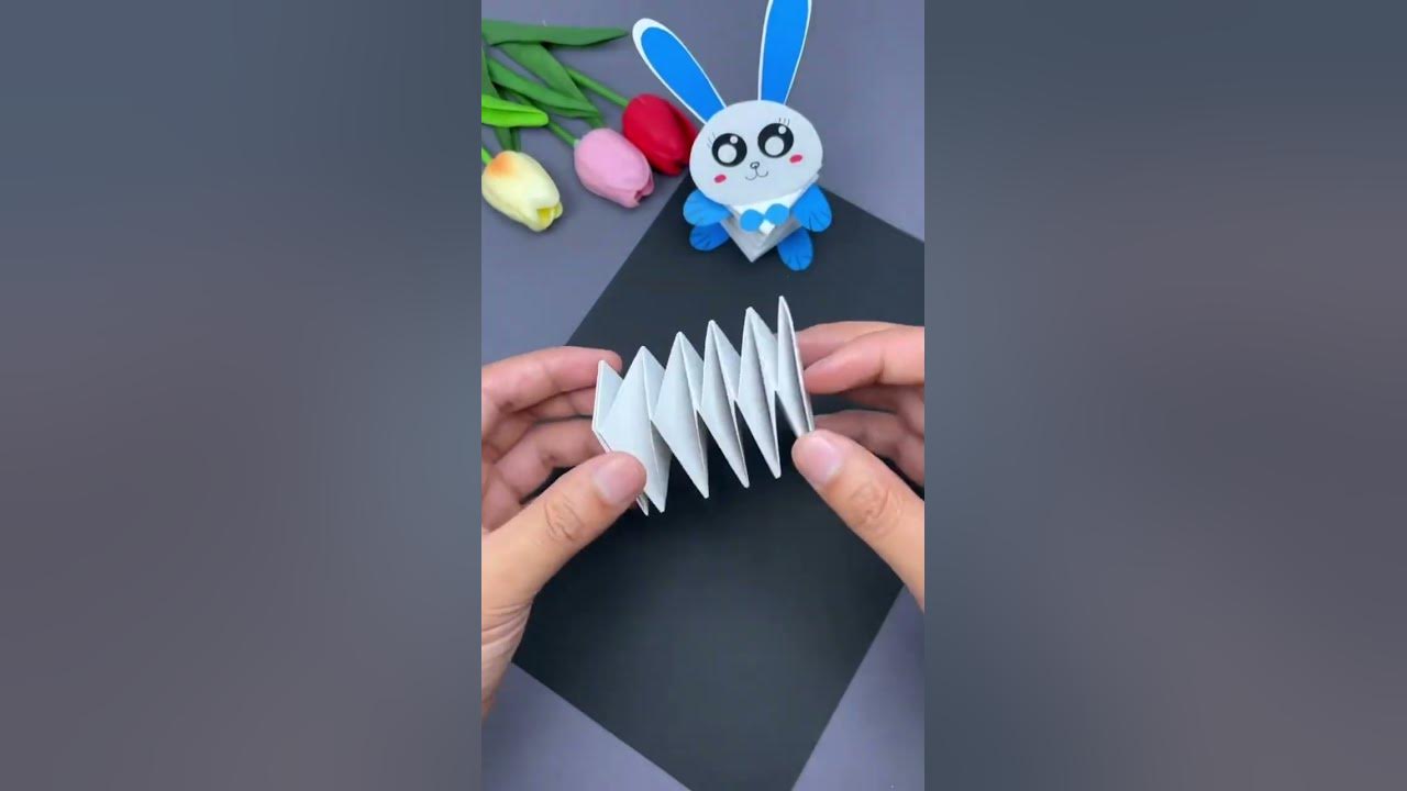 DIY Crafts Membuat Mainan Anak model Kelinci Lucu hanya dari kertas,,Anak pasti senang,#shorts