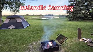 Out tent camping at Icelandic State Park in Cavalier, North Dakota.