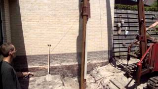 Houten Palen Met Opzetter Heien Smit Heiwerken