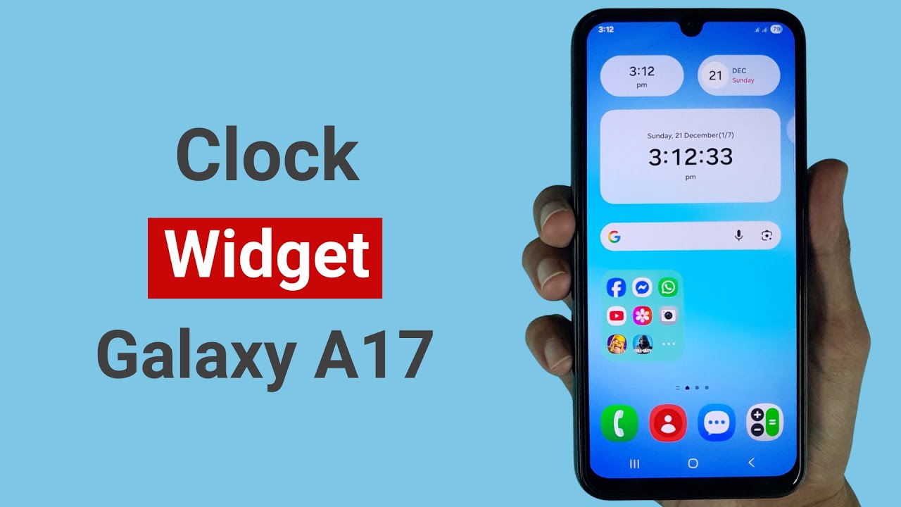 Как добавить виджет часов на Samsung A17