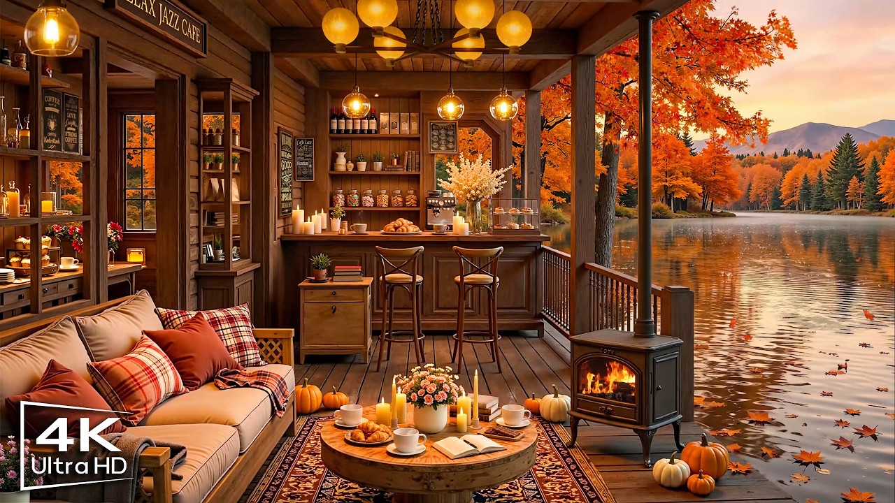 Warm Fall Jazz Music ???? Cozy Porch Ambience with Relaxing Jazz Instrumental Music for Studying, Wo
