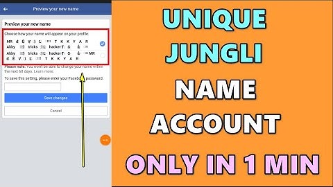 Make Unique + Jungli Facebook Name Account In 1 Minute | Facebook Jungli | Unique Account