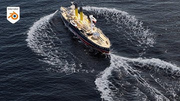 Blender Animation || Shipwake | Flip Fluids addon | Ocean Modifier