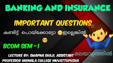 Banking and Insurance  , IMPORTANT QUESTIONS