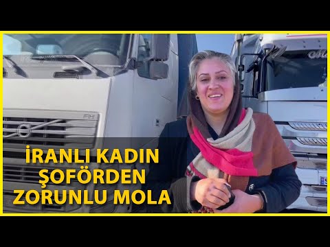 İranlı Kadın TIR Şoförü, Erzurum'da 'Kar' Molası Verdi