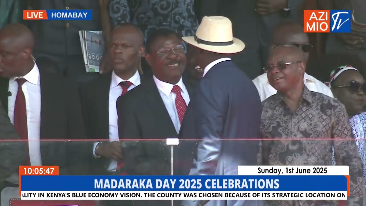 Kenyans OVERJOYED as Raila, Mama Ida Odinga arrive at Raila Odinga Stadium for Madaraka day fete