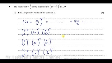 CAIE, 9709/12/F/M/20, Pure Maths, Paper 12, Q6, Series, Binomial Expansion