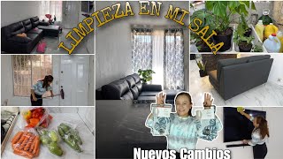 LIMPIEZA DE MI SALA✨NUEVAS CORTINAS||QUITAMOS LOS CABLES✅