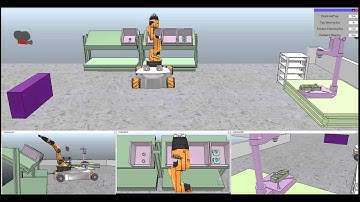 Simulation in V-REP of the task 1 of the competition RoCKIn@Work