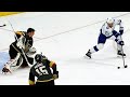 Marc-Andre Fleury all smiles after making helmet-less save