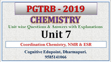 PG TRB 2019 | Chemistry | Q&A | Unit 7 | Coordination Chemistry | NMR | ESR | Jahn Teller Effect