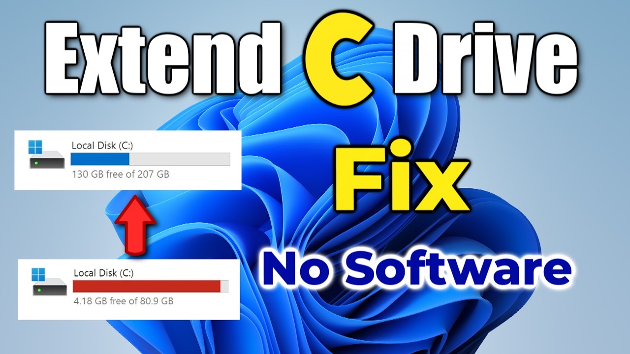 Expand C Drive Without Data Loss | Fix "Extend Volume" Greyed Out (2026 ...