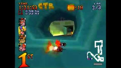 Crash Team Racing (PS1) 101% Walkthrough - Part 21 - N. Gin Labs (Platinum Relic and CTR Token)