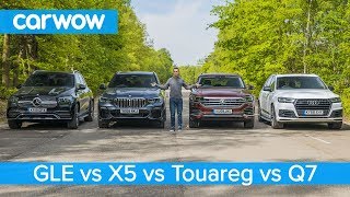 BMW X5 v Mercedes GLE v Audi Q7 v VW Touareg  which is the best premium SUV?